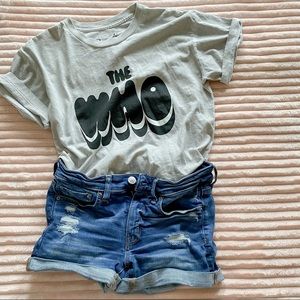 Bravado tie dye gray band The Who graphic tee top